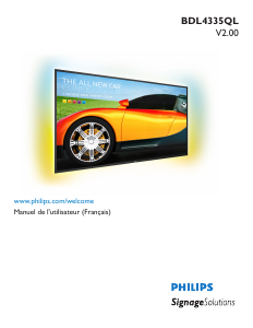 Mode d’emploi Philips BDL4335QL Moniteur LED