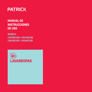 Manual de uso Patrick LPK18E10B Lavadora