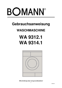 Bedienungsanleitung Bomann WA 9312 Waschmaschine