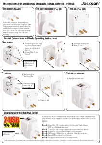 Manual Jackson PTAUSB Travel Adapter