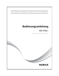 Bedienungsanleitung Humax HD-FOX+ Digital-receiver