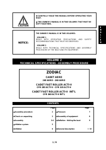 Manual Zodiac Cadet 285 Fast Roller Acti-v Boat