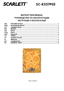 Priročnik Scarlett SC-KS57P03 Kuhinjska tehtnica