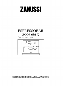 Handleiding Zanussi ZCOF 636 X Espresso-apparaat