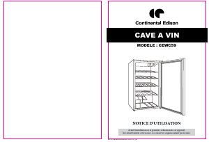 Mode d’emploi Continental Edison CEWC59 Cave à vin