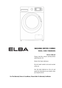 Manual Elba EWDC-F0806IN(WH) Washer-Dryer
