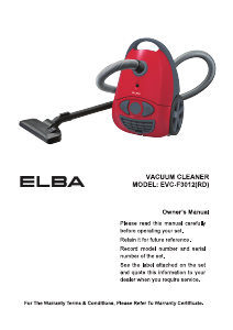 Manual Elba EVC-F3012(RD) Vacuum Cleaner