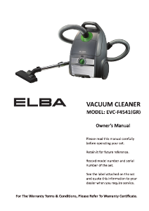 Manual Elba EVC-F4541(GR) Vacuum Cleaner