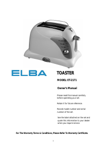 Manual Elba ET-2171 Toaster