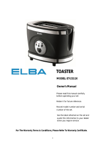 Manual Elba ET-2311X Toaster