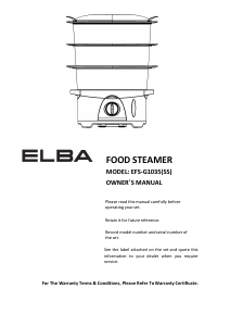 Handleiding Elba EFS-G1035(SS) Stoomkoker