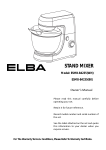 Manual Elba ESMB-B4235(BK) Stand Mixer