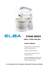 Handleiding Elba ESMB-C4035(WH) Standmixer