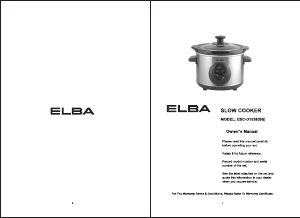 Handleiding Elba ESC-D1538(SS) Slowcooker