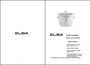 Manual Elba ESC-D1539(WH) Slow Cooker