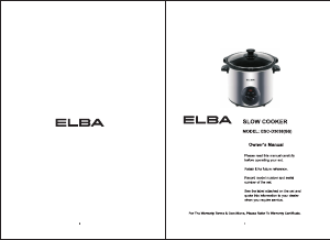 Manual Elba ESC-D3038(SS) Slow Cooker