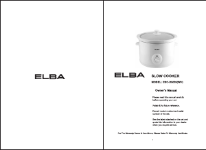 Manual Elba ESC-D5039(WH) Slow Cooker