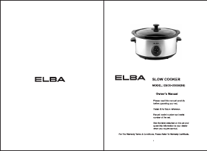 Manual Elba ESCO-D3538(SS) Slow Cooker