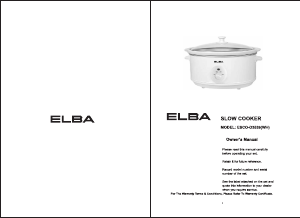 Manual Elba ESCO-D3539(WH) Slow Cooker