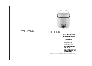 Manual Elba ERC-D1233(WH) Rice Cooker