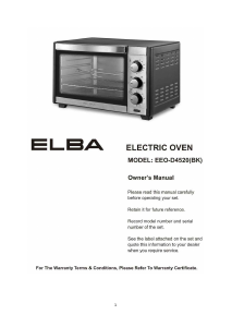 Manual Elba EEO-D4520(BK) Oven