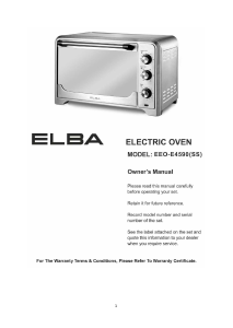 Manual Elba EEO-E4590(SS) Oven