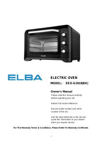 Manual Elba EEO-G1919(BK) Oven