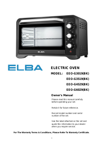 Manual Elba EEO-G4529(BK) Oven