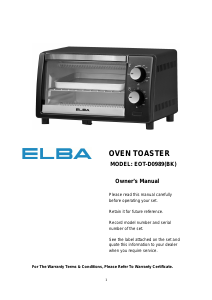 Manual Elba EOT-D0989(BK) Oven