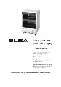 Manual Elba EOT-E1410(WH) Oven