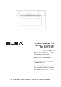 Manual Elba ESO-2633BI Oven