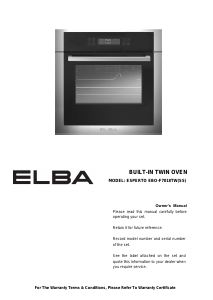 Manual Elba ESPERTO EBO-F7018TW(SS) Oven