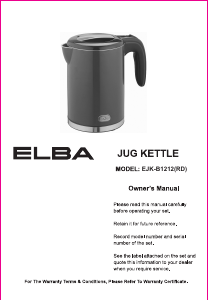 Handleiding Elba EJK-B1212(RD) Waterkoker