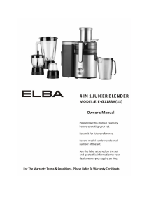 Manual Elba EJE-G1183A(SS) Juicer