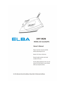 Manual Elba EDI-G1236(PP) Iron