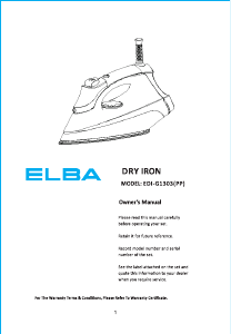 Manual Elba EDI-G1303(PP) Iron