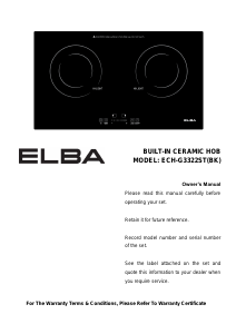 Handleiding Elba ECH-G3322ST(BK) Kookplaat