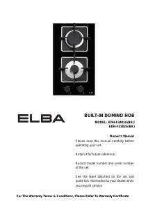 Manual Elba EDH-F3302G(BK) Hob