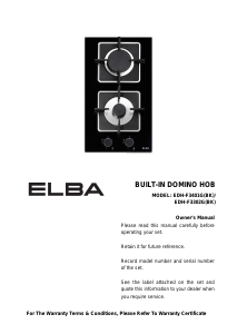 Manual Elba EDH-F3401G(BK) Hob