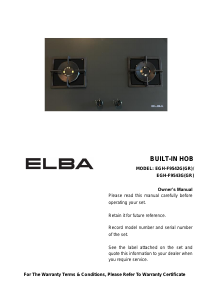 Handleiding Elba EGH-F9543G(GR) Kookplaat