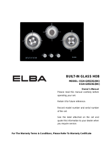 Manual Elba EGH-G8522G(BK) Hob