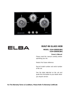 Manual Elba EGH-G8592G(BK) Hob