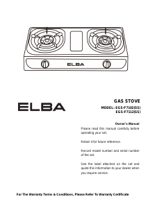 Manual Elba EGS-F7102(SS) Hob