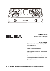 Handleiding Elba EGS-F7132(SS) Kookplaat