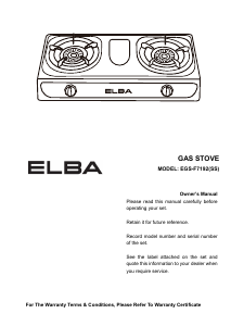 Handleiding Elba EGS-F7192(SS) Kookplaat