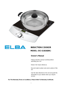 Manual Elba EIC-G1810(BK) Hob