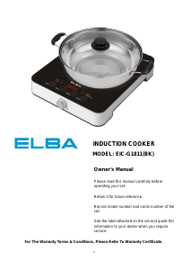 Handleiding Elba EIC-G1811(BK) Kookplaat