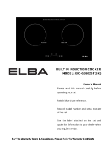 Manual Elba EIC-G3602ST(BK) Hob