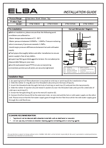 Manual Elba ETM-E2920 Faucet