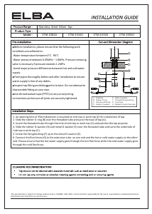 Manual Elba ETM-E3320 Faucet